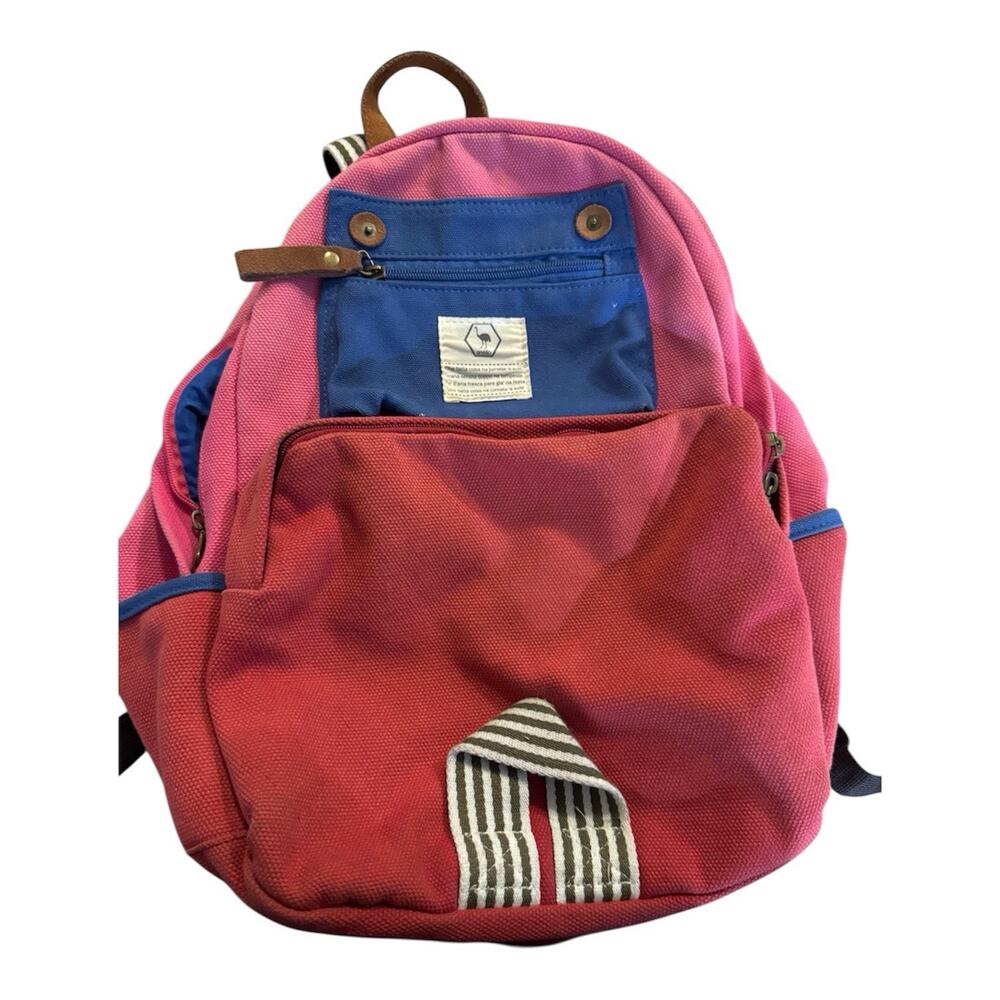 Vintage Anello Canvas Backpack Retro Red Blue Pink Adjustable Straps
